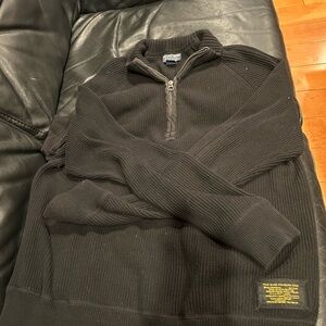 Vtg Polo Jeans Co Ralph Lauren Sweater Mens Large 1/4 Zip Chunky Ribbed Y2K